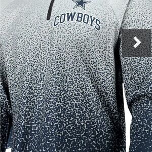 Men’s Dallas Cowboys Foco Silver/Navy Gradient Raglan Quarter zip Jacket